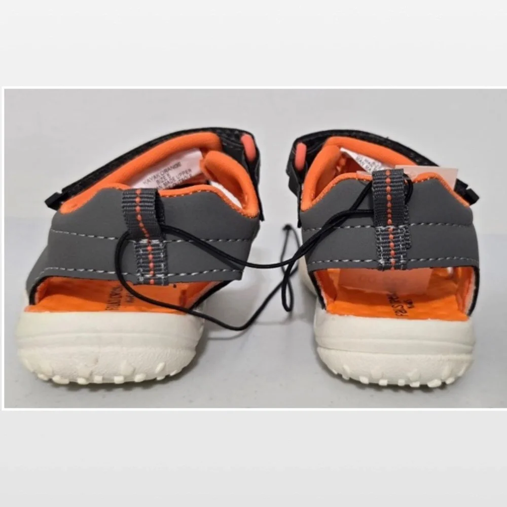 New Falls Creek Shoes Kids Size 5 Toddler Orange Grey Active Sport Sandals NWT